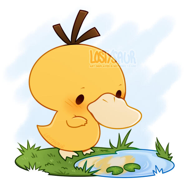 A doodle of a psyduck